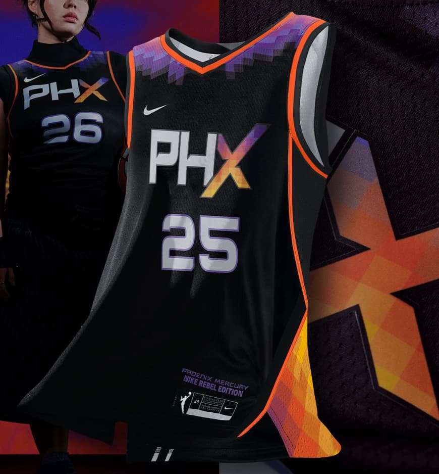 Unisex Phoenix Mercury Nike Black Victory Custom  Jersey - Rebel Edition