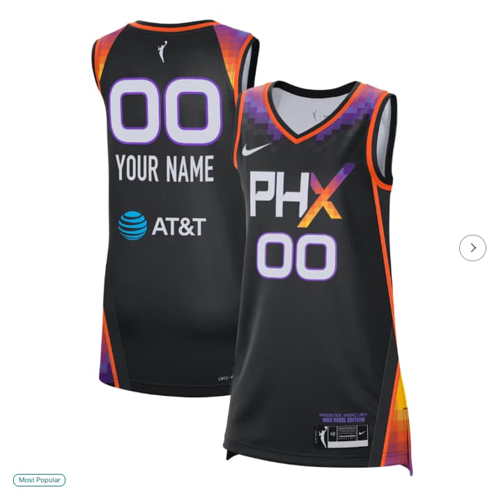 Unisex Phoenix Mercury Nike Black Victory Custom Jersey - Rebel Edition
