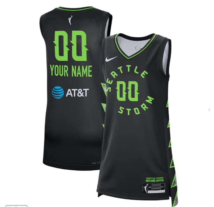 Unisex Seattle Storm Nike Black Victory Custom Jersey - Rebel Edition