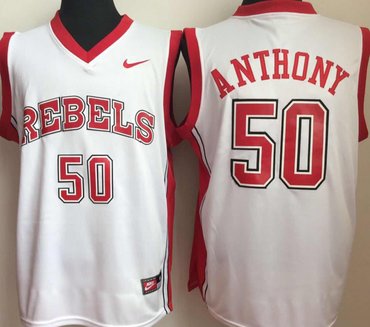 Unlv Rebels 50 Greg Anthony White College Basketball Jersey