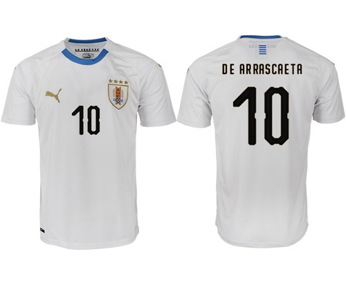 Uruguay #10 De Arrascaeta Home Soccer Country Jersey