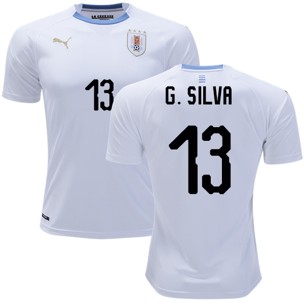 Uruguay #13 G.Silva Away Soccer Country Jersey