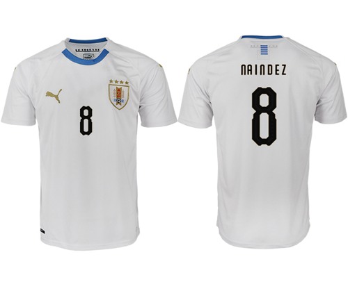 Uruguay #8 Naindez Home Soccer Country Jersey