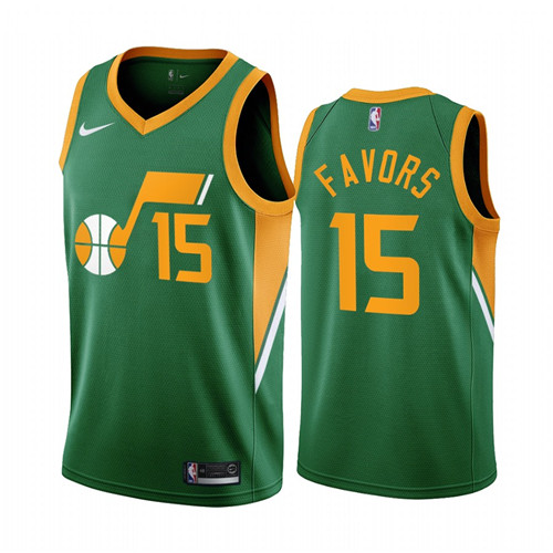 Utah Jazz #15 Derrick Favors Green NBA Swingman 2020-21 Earned Edition Jersey