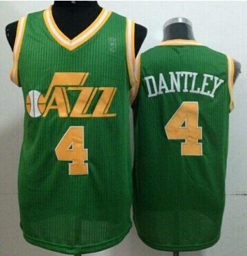 Utah Jazz #4 Adrian Dantley Green Throwback Stitched NBA Jersey