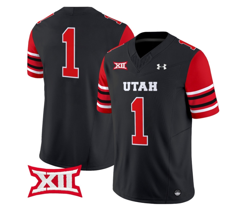 Utah Utes 2024 Vapor Limited Football Jersey - All Stitched BLACK  #1 no name