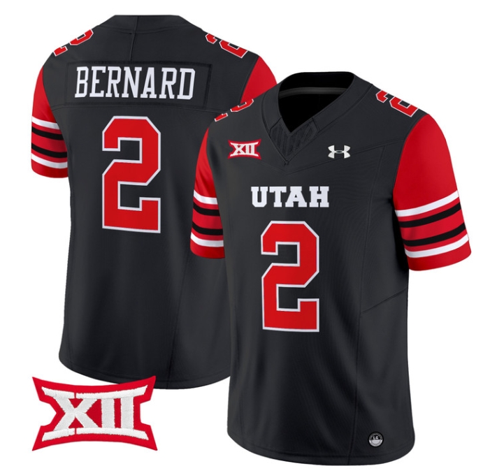 Utah Utes 2024 Vapor Limited Football Jersey - All Stitched BLACK #2 MICAH BERNARD