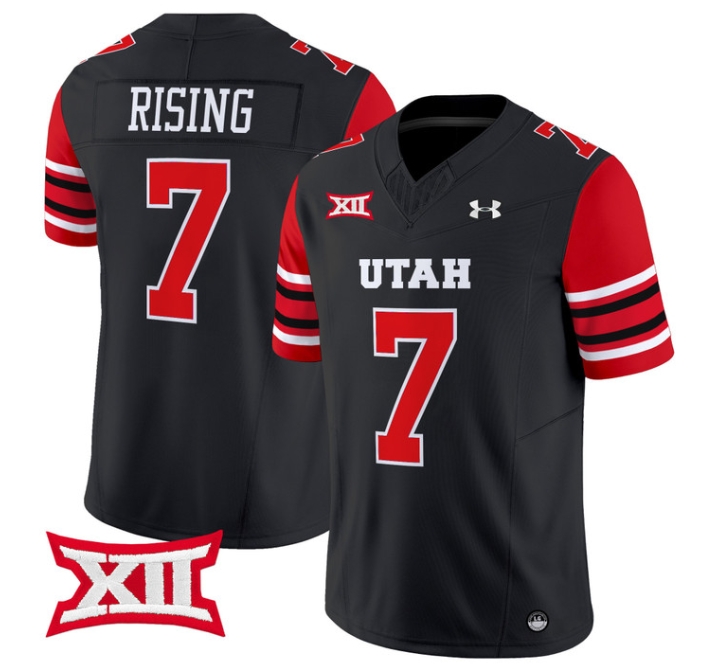 Utah Utes 2024 Vapor Limited Football Jersey - All Stitched BLACK #7 CAMERON RISING