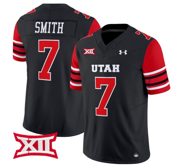Utah Utes 2024 Vapor Limited Football Jersey - All Stitched BLACK #7 STEVE SMITH SR.