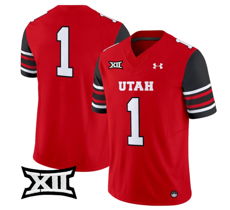 Utah Utes 2024 Vapor Limited Football Jersey - All Stitched RED #1 no name