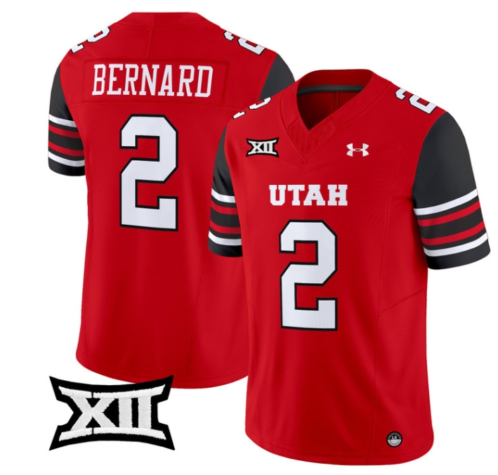 Utah Utes 2024 Vapor Limited Football Jersey - All Stitched RED #2 MICAH BERNARD