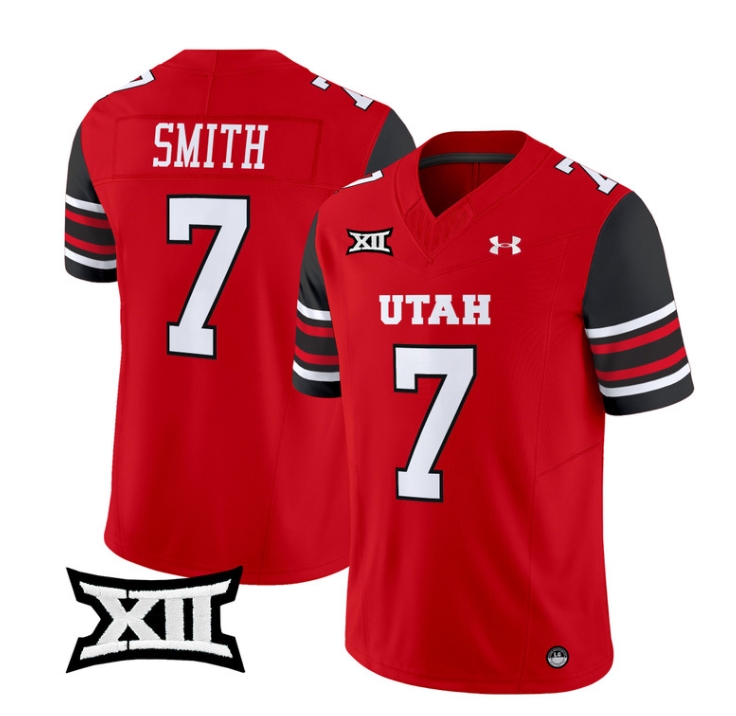 Utah Utes 2024 Vapor Limited Football Jersey - All Stitched RED #7 STEVE SMITH SR.