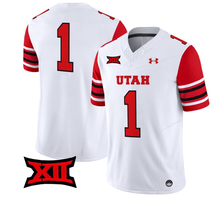 Utah Utes 2024 Vapor Limited Football Jersey - All Stitched WHITE #1 no name
