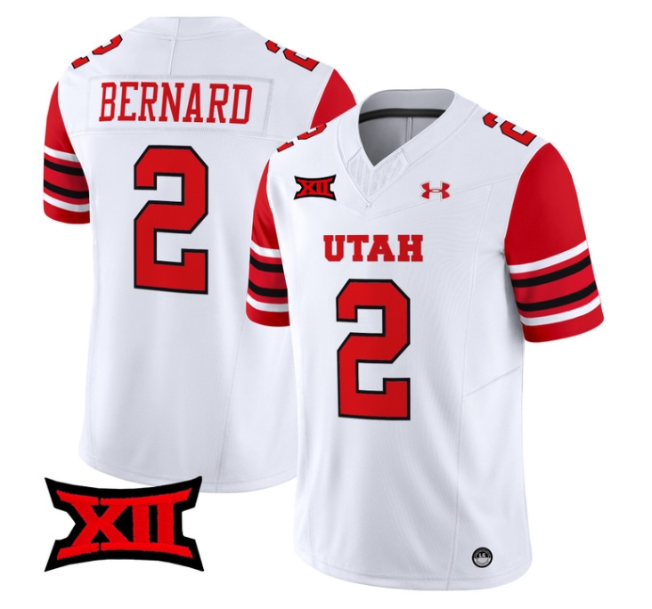 Utah Utes 2024 Vapor Limited Football Jersey - All Stitched WHITE #2 MICAH BERNARD