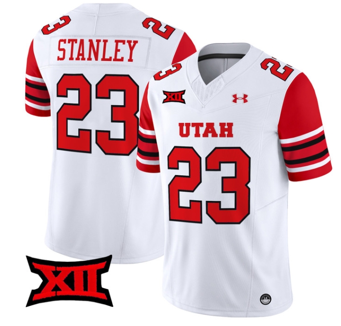 Utah Utes 2024 Vapor Limited Football Jersey - All Stitched WHITE #23 DIJON STANLEY