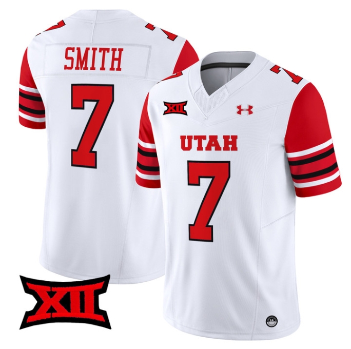 Utah Utes 2024 Vapor Limited Football Jersey - All Stitched WHITE #7 STEVE SMITH SR.