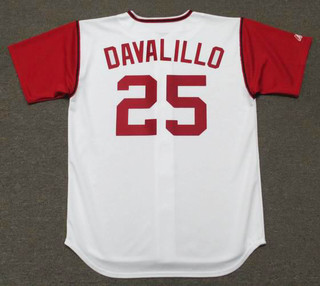 VIC DAVALILLO Cleveland Indians 1967 Majestic Cooperstown Home Baseball Jersey