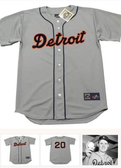 VIC WERTZ Detroit Tigers 1952 Majestic Cooperstown Away Baseball Jersey