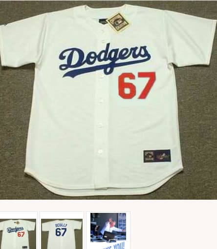 VIN SCULLY Los Angeles Dodgers Majestic Home Cooperstown Throwback Jersey