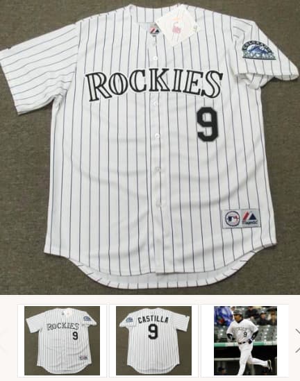 VINNY CASTILLA Colorado Rockies 2004 Majestic Throwback Home Baseball Jersey