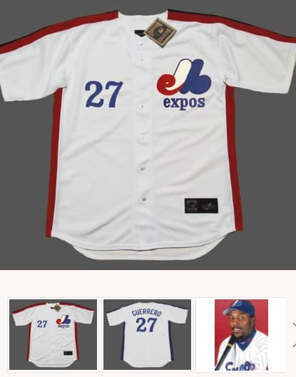 VLADIMIR GUERRERO Montreal Expos 1980's Majestic Cooperstown Home Baseball Jersey