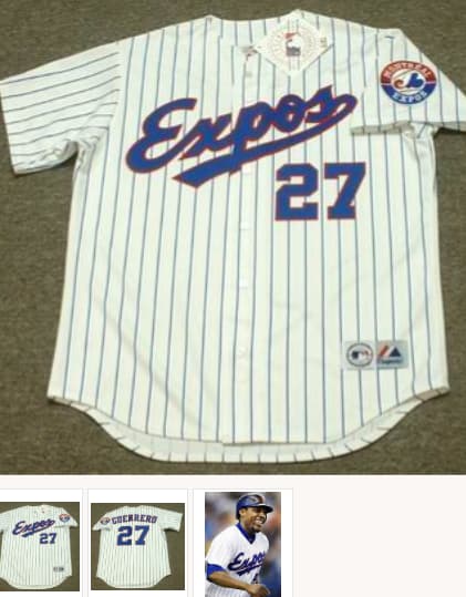 VLADIMIR GUERRERO Montreal Expos 1999 Home Majestic Baseball Throwback Jersey