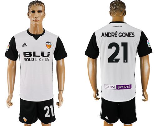 Valencia #21 Andre Gomes Home Soccer Club Jersey