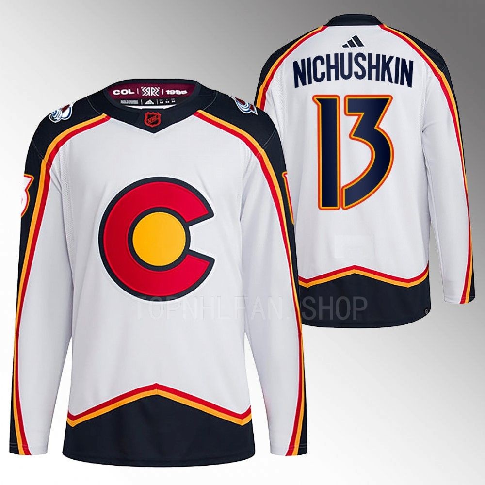 Valeri Nichushkin 2022 Colorado Avalanche White Reverse Retro 2.0 Authentic Primegreen Jersey