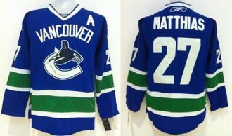 Vancouver Canucks #27 Shawn Matthias Blue Stitched NHL Jersey