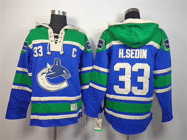 Vancouver Canucks #33 Henrik Sedin Blue Old Time Hockey hoodies Stitched
