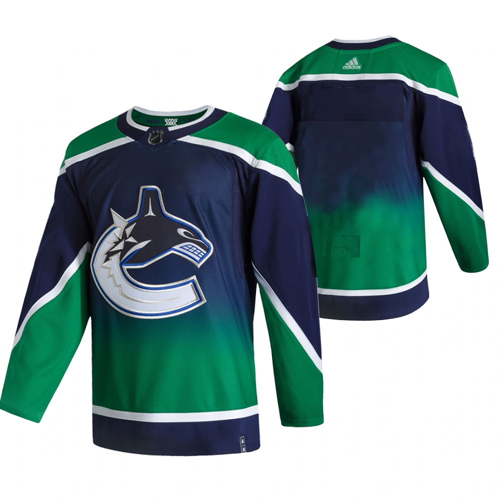 Vancouver Canucks 2021 Reverse Retro Blank Blue Jersey Special Edition Authentic