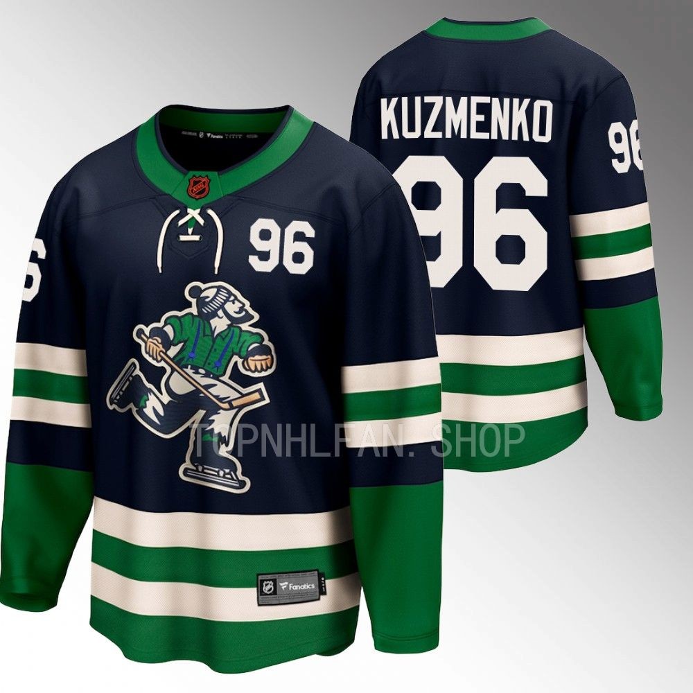Vancouver Canucks Andrei Kuzmenko Navy 2022 Special Edition 2.0 Breakaway Retro Jersey