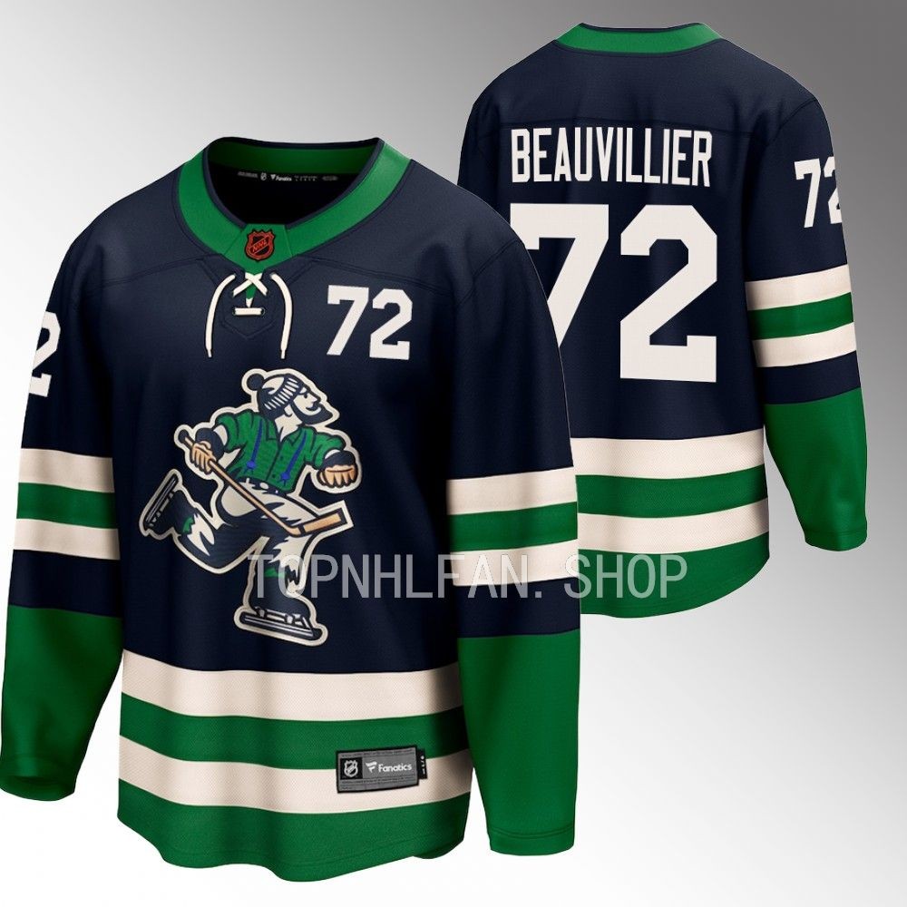 Vancouver Canucks Anthony Beauvillier Navy 2022 Special Edition 2.0 Breakaway Player Retro Jersey