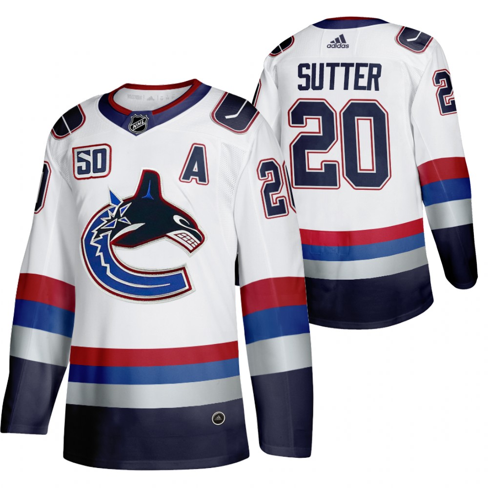 Vancouver Canucks Brandon Sutter 50th Anniversary White Vintage Jersey