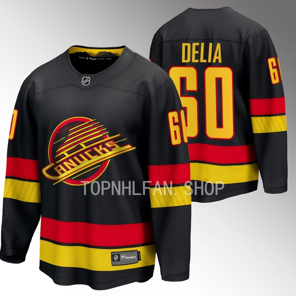 Vancouver Canucks Collin Delia Black 2023-24 Alternate Breakaway Player Jersey