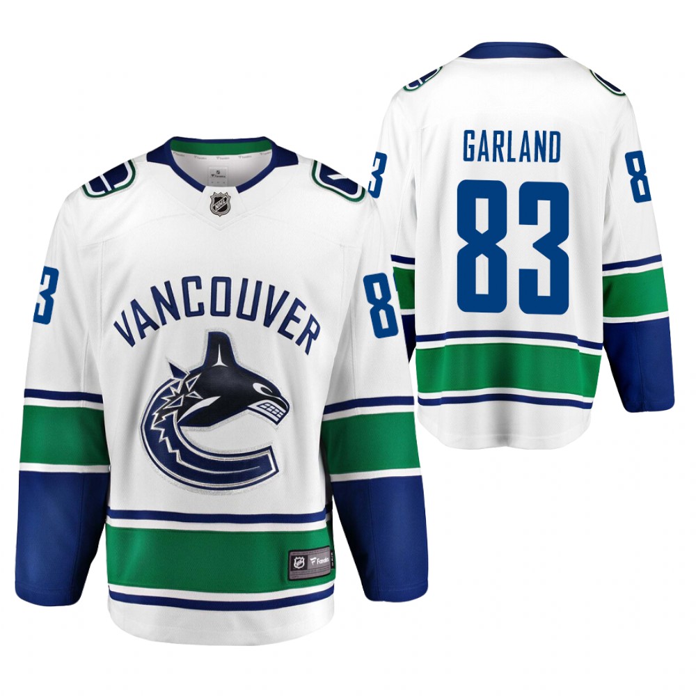 Vancouver Canucks Conor Garland White 2021 Away Player Jersey