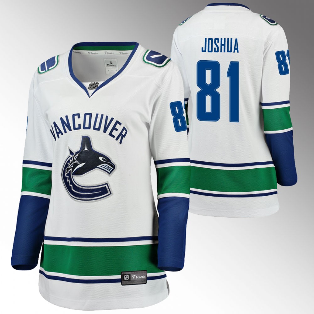 Vancouver Canucks Dakota Joshua Women White 2022 Away Jersey