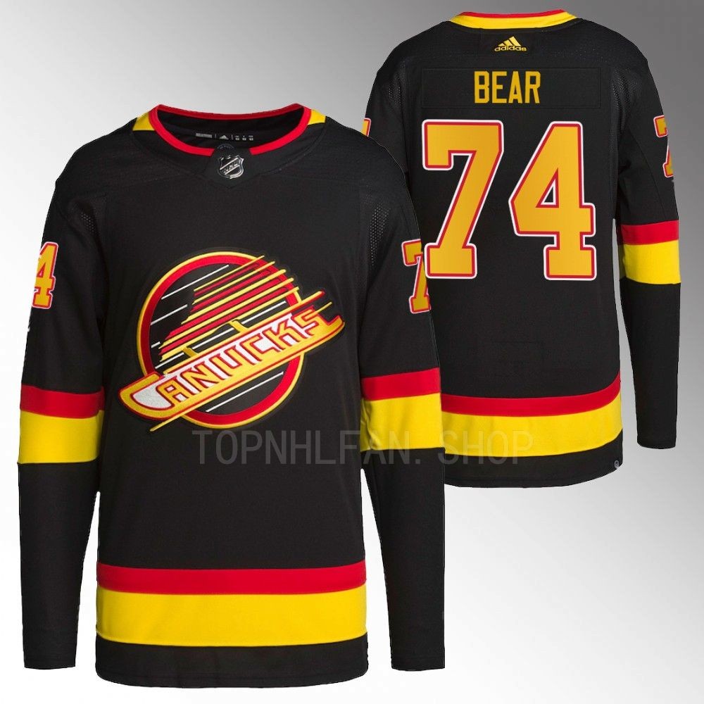 Vancouver Canucks Ethan Bear Black Flying Skate Authentic Pro Jersey
