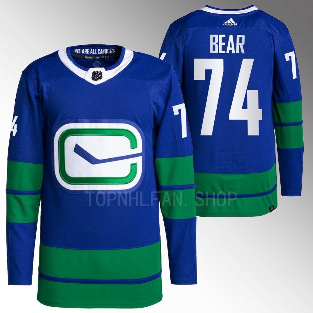 Vancouver Canucks Ethan Bear Blue Alternate Authentic Primegreen Jersey