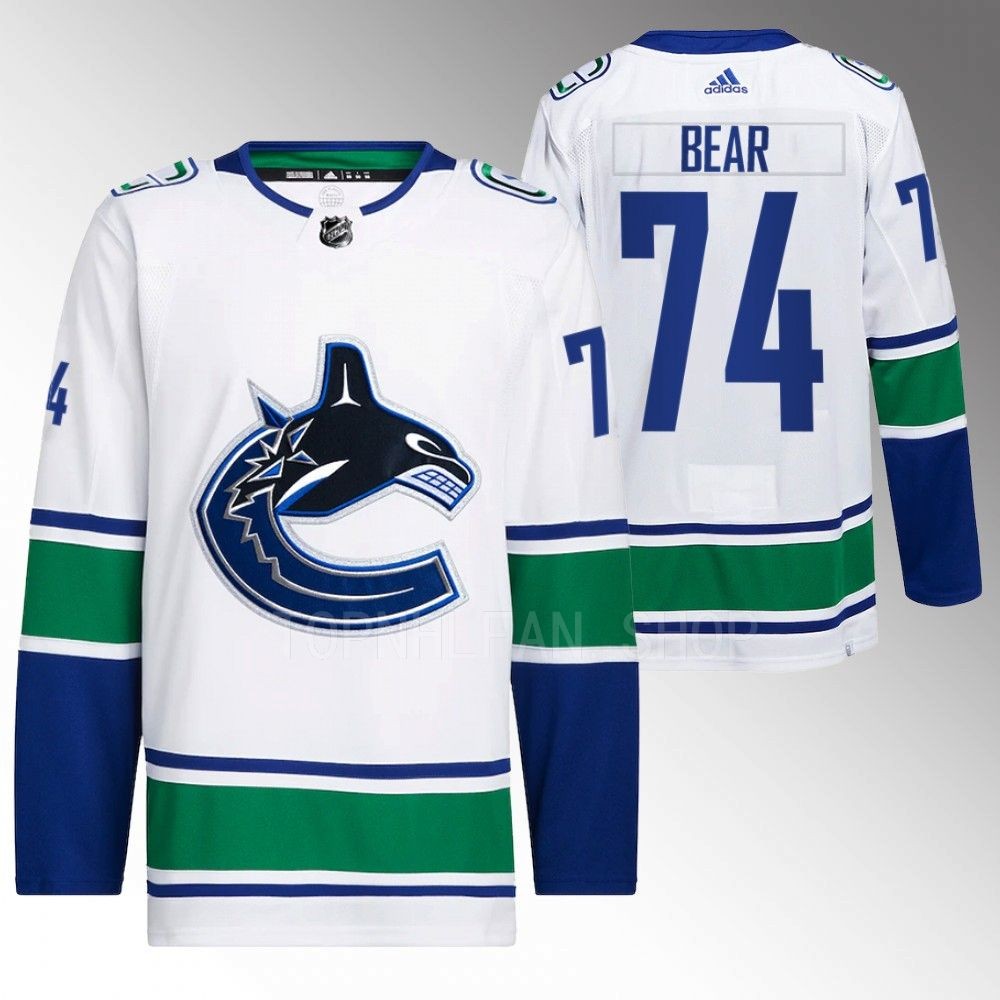 Vancouver Canucks Ethan Bear White Away Authentic Primegreen Jersey