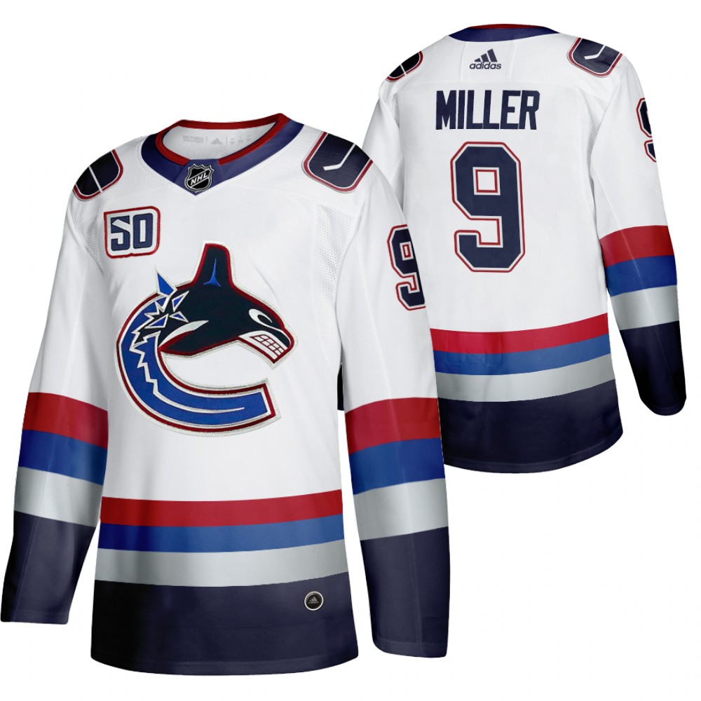 Vancouver Canucks J. T. Miller 50th Anniversary White Vintage Jersey