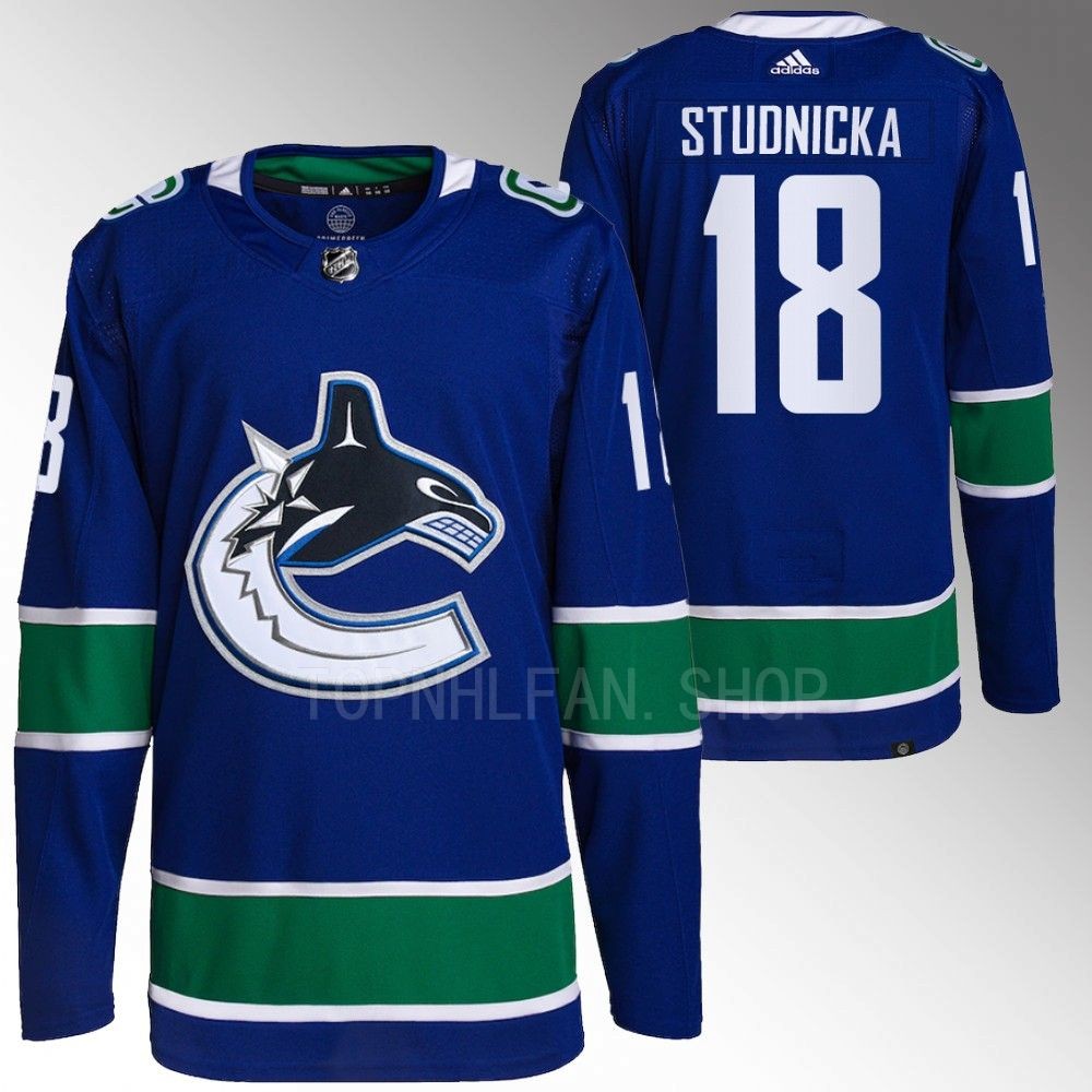 Vancouver Canucks Jack Studnicka Blue Authentic Pro Home Jersey