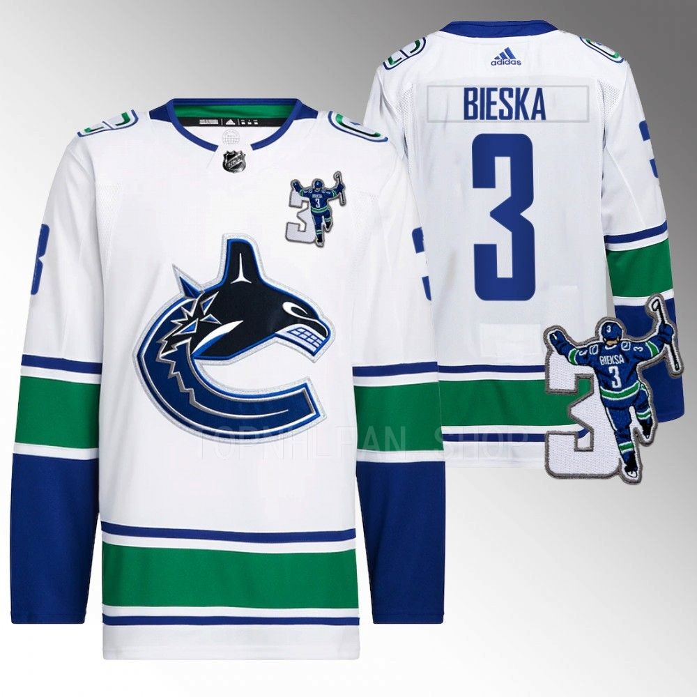 Vancouver Canucks Kevin Bieska Kevin Bieska patch White Away Jersey