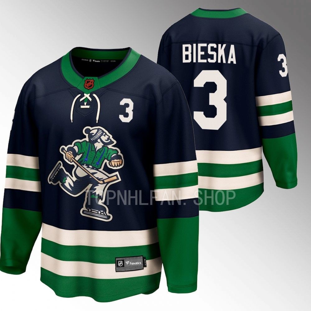 Vancouver Canucks Kevin Bieska Navy 2022 Special Edition 2.0 Breakaway Retro Jersey