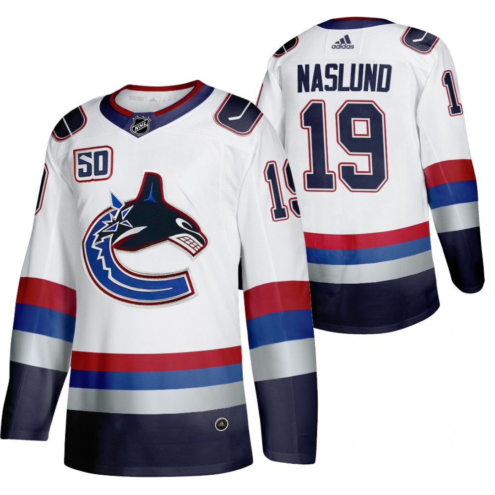 Vancouver Canucks Markus Naslund 50th Anniversary White Vintage Jersey