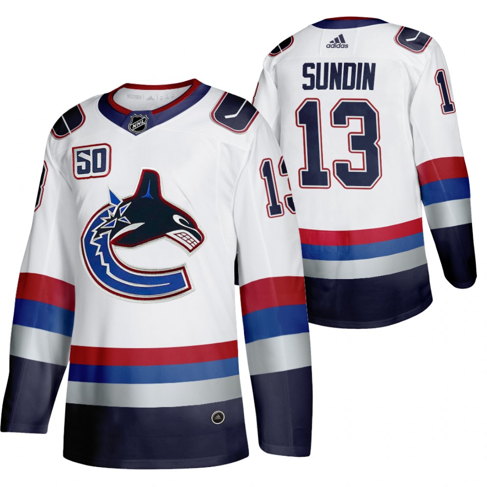 Vancouver Canucks Mats Sundin 50th Anniversary White Vintage Jersey