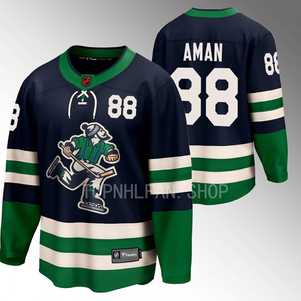 Vancouver Canucks Nils Aman Navy 2022 Special Edition 2.0 Breakaway Retro Jersey