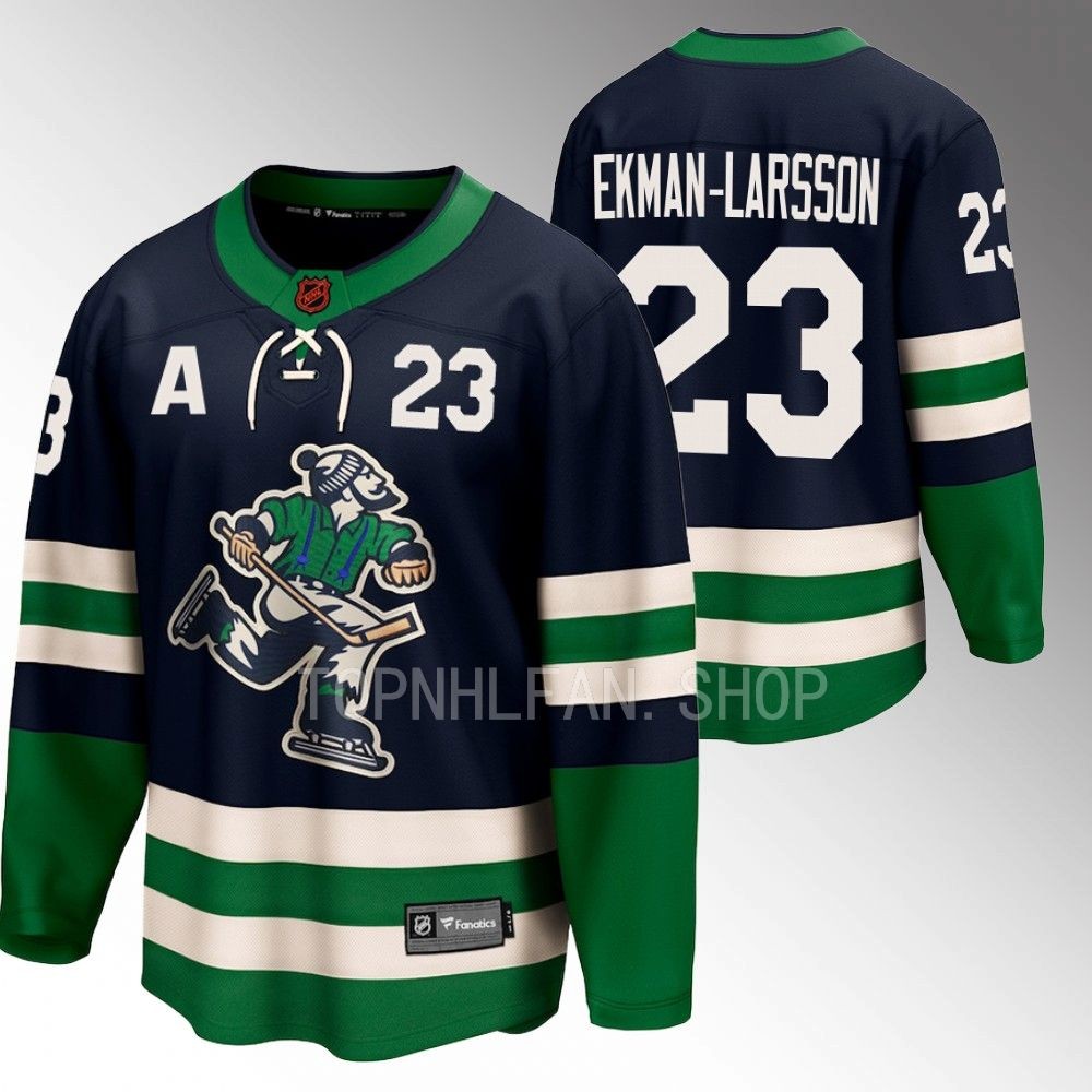 Vancouver Canucks Oliver Ekman-Larsson Navy 2022 Special Edition 2.0 Breakaway Retro Jersey
