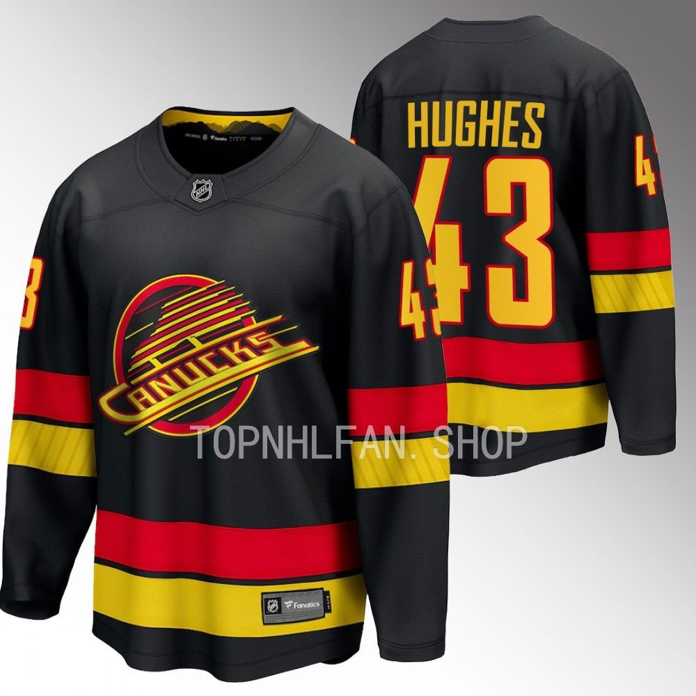 Vancouver Canucks Quinn Hughes Black 2023-24 Alternate Breakaway Player Jersey