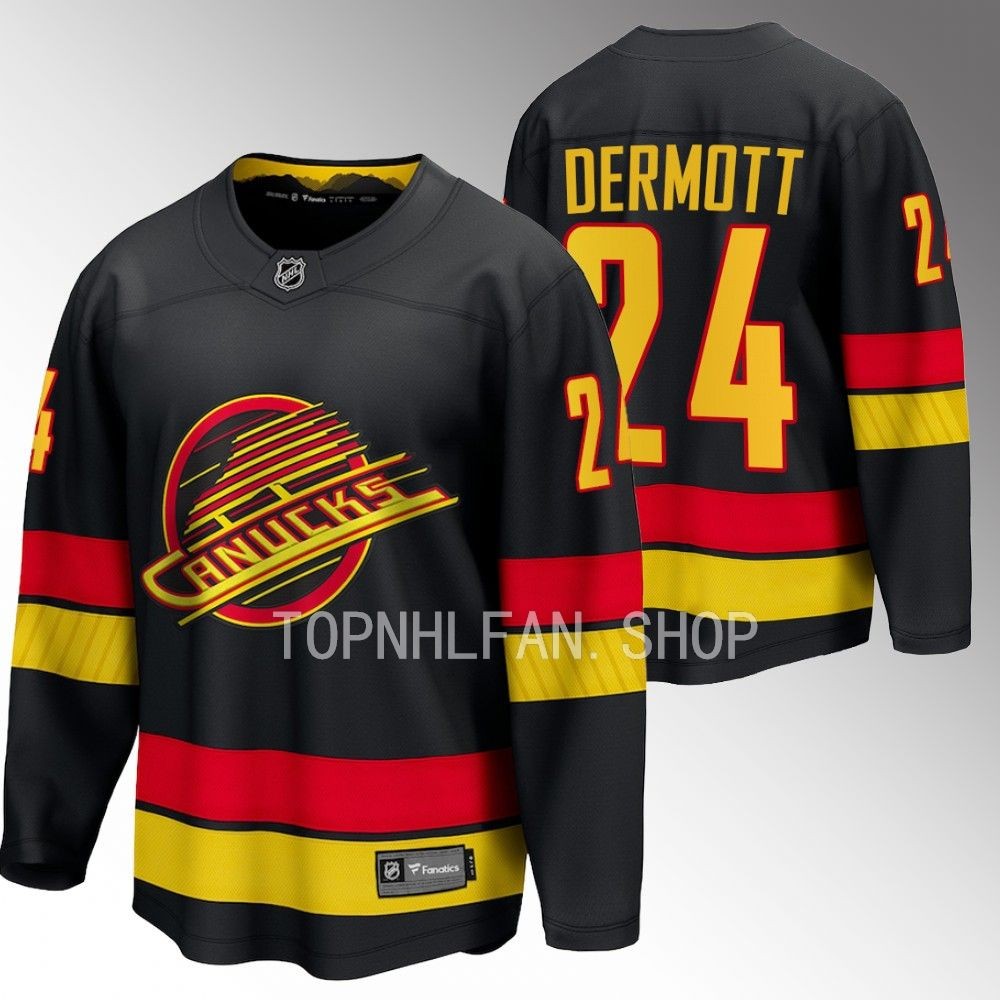 Vancouver Canucks Travis Dermott Black 2023-24 Alternate Breakaway Player Jersey